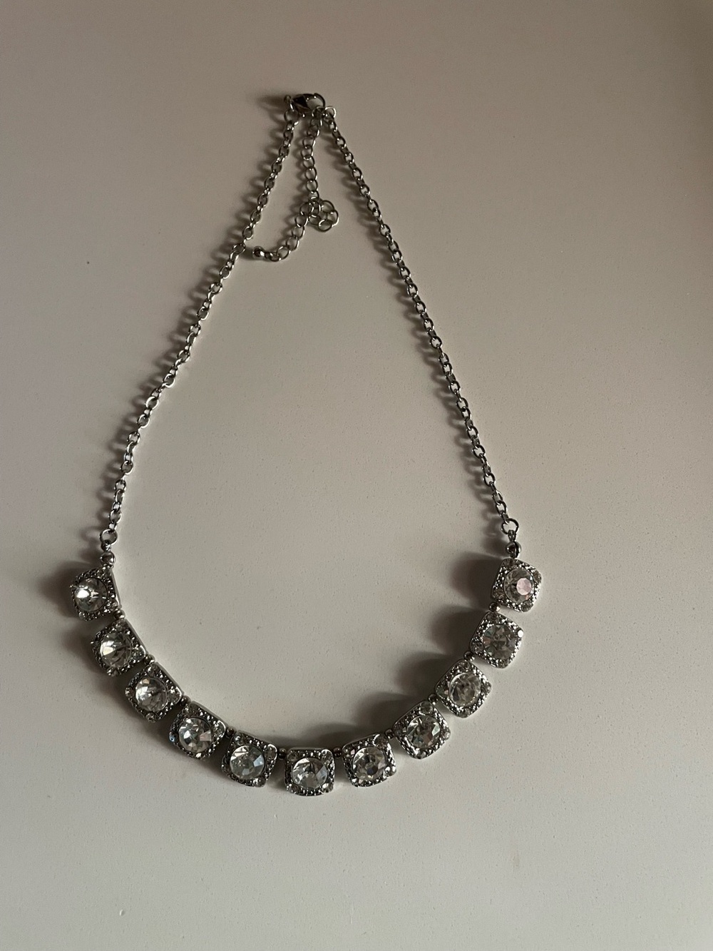 Crystal Statement Necklace in Silver